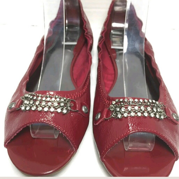 Simply Vera Vera Wang Shoes - Simply Vera Leather Maroon Flats 10M